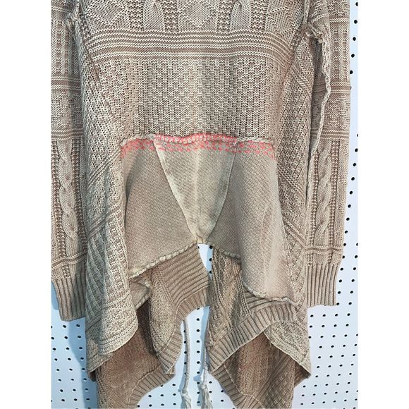 Free People Tan and Pink Cardigan Sweater - Picture 5 of 9